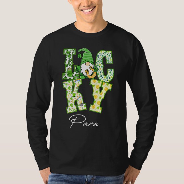 Funny Shamrock Gnome Tur Para St patricks day Iri T Shirt (Framsida)