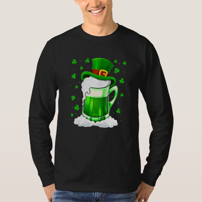 Funny Shamrock Irish Beer Drinking St patricks day T Shirt (Framsida)