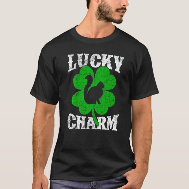 Funny Shamrock Löv Lucky Charm Balinese Cat St Pa T Shirt (Framsida)