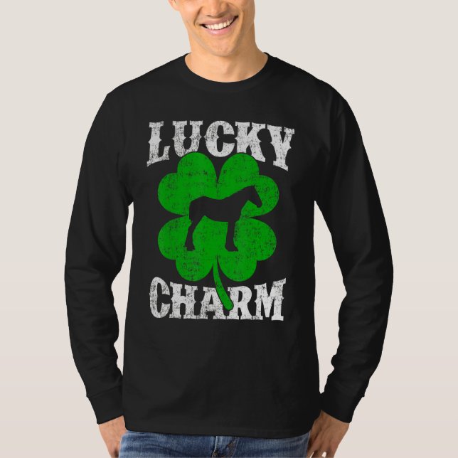 Funny Shamrock Löv Lucky Charm Mule St Patrick's T Shirt (Framsida)