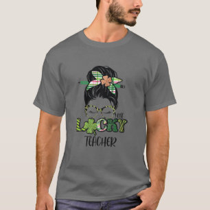Funny Shamrock One Lucky Teacher St patricks day S T Shirt