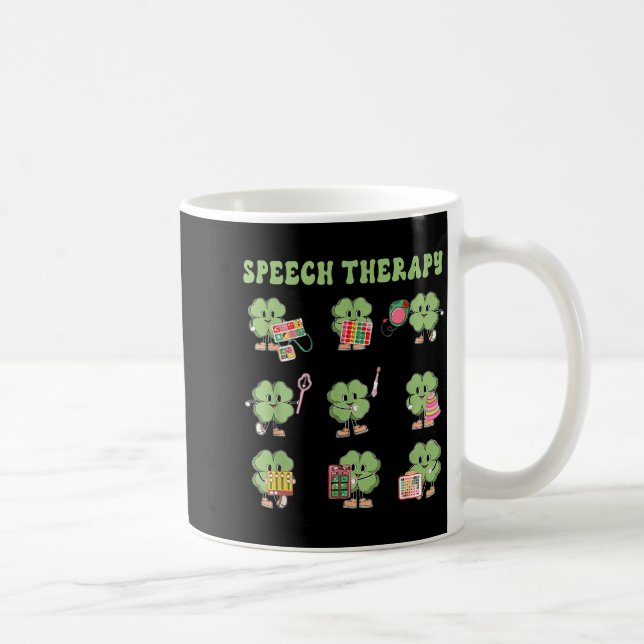 Funny Shamrock Speech Therapy St Patrick's Day Slp Kaffemugg (Höger)