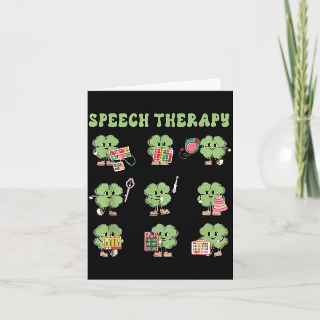 Funny Shamrock Speech Therapy St Patrick's Day Slp Kort (Framsida)