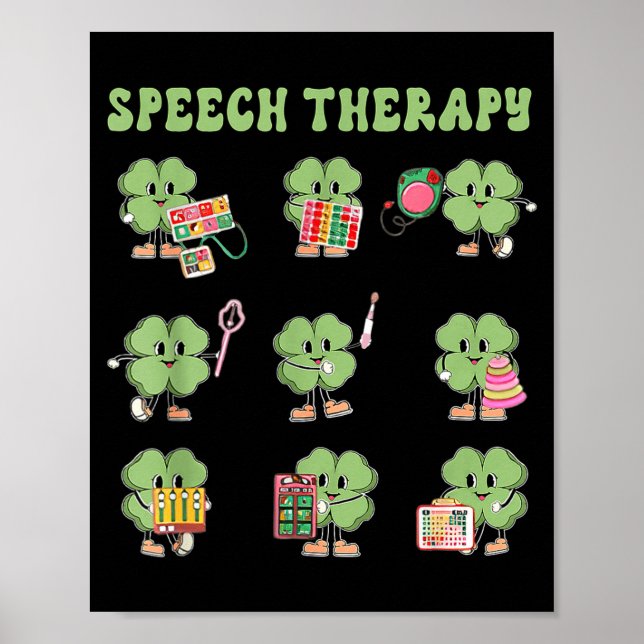 Funny Shamrock Speech Therapy St Patrick's Day Slp Poster (Framsidan)