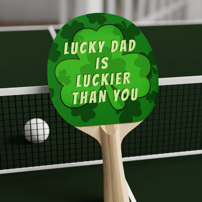 Funny Shamrock St patrick's day Ping Pong Paddle Pingisracket (Have the luck of the Irish with this fun shamrock ping pong paddle)