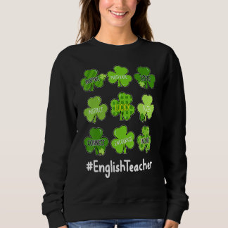 Funny Shamrock Teach Kärlek English Teacher St Pat T Shirt