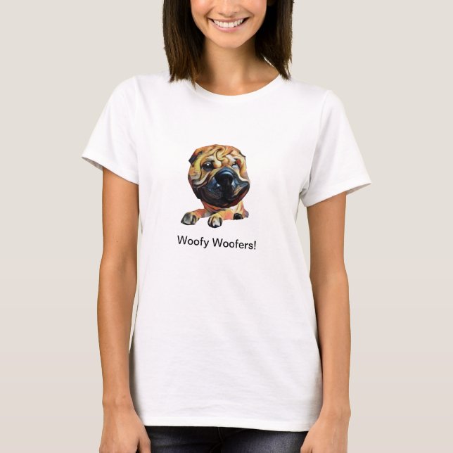 Funny Shar Pei Hund Women's T-Shirt (Framsida)