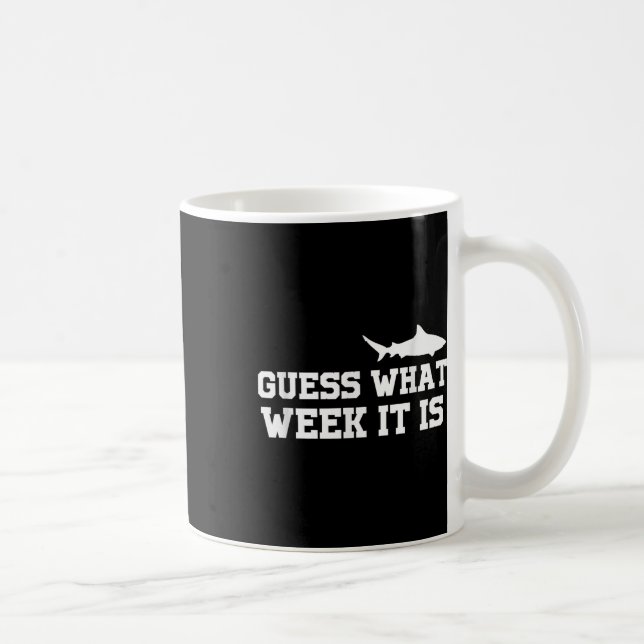 Funny Shark 2024 Week Guess What Week Is It Shark  Kaffemugg (Höger)