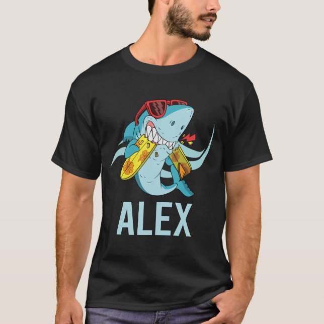 Funny Shark - Alex Namn T Shirt (Framsida)