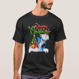 Funny Shark Älskare Julafton Lighting Hammerhead S T Shirt