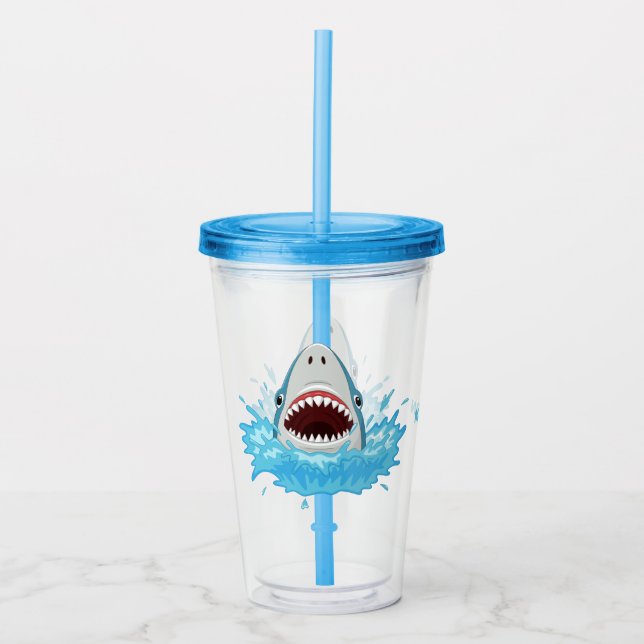 Funny Shark-anpassad namntumlare Take Away Mugg (Framsida)