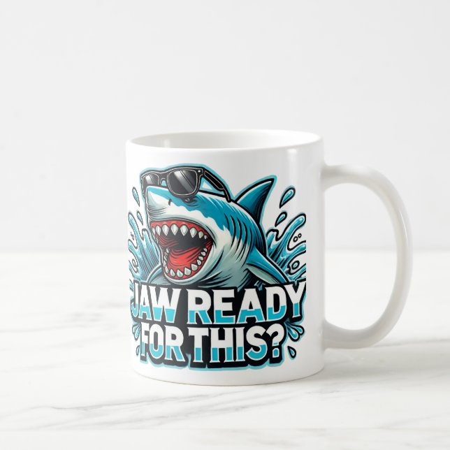 "Funny Shark Design - Jaw-Redot för det här? Kaffemugg (Höger)