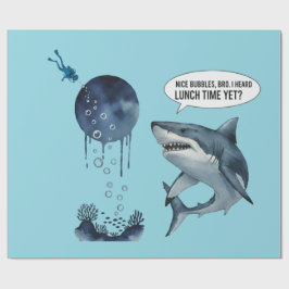 Funny shark diver lunch time nice bubbles bro presentpapper