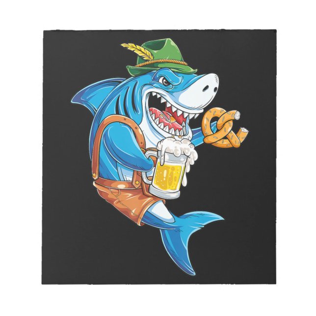 Funny Shark Drink Beer - Crazy Shark Gifts Anteckningsblock (Framsida)