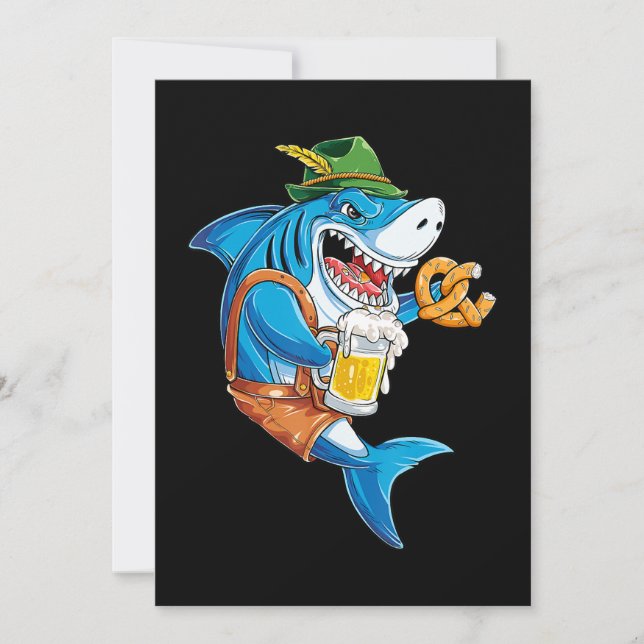 Funny Shark Drink Beer - Crazy Shark Gifts Tack Kort (Framsida)