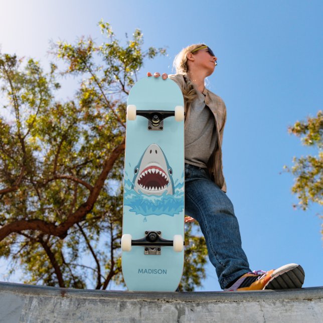 Funny Shark-eget namn Mini Skateboard Bräda 18,5 Cm (Utomhus 1)