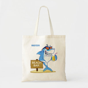 Funny Shark-eget namn tote bags Tygkasse