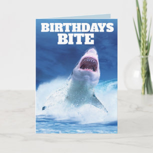 FUNNY SHARK FÖDELSEDAGSKORT BIRTHDAYS BITA KORT