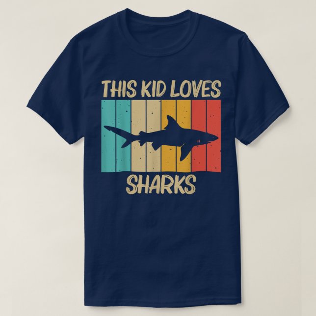 Funny Shark For Kids Boys Hammerhead Tiger Sharks  T Shirt (Design framsida)