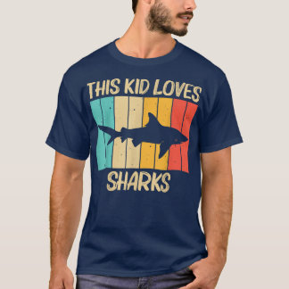 Funny Shark For Kids Boys Hammerhead Tiger Sharks T Shirt