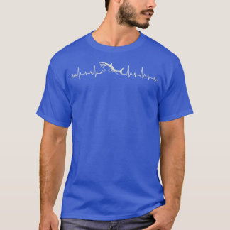 Funny Shark Heartslag Sharks Whales Älskare Manar  T Shirt