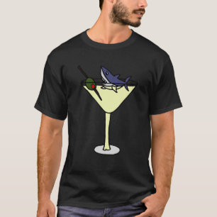 Funny Shark i Martini Glass T shirt