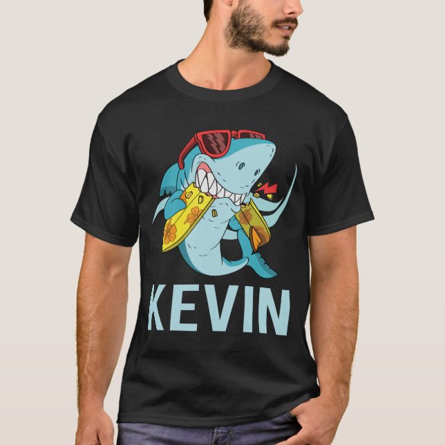 Funny Shark - Kevin Namn T Shirt (Framsida)