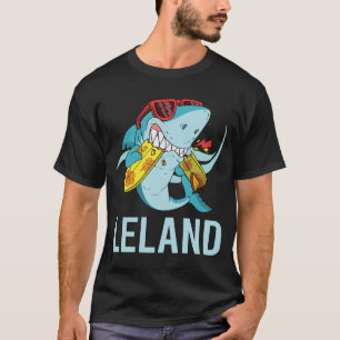 Funny Shark - Leland Namn T Shirt
