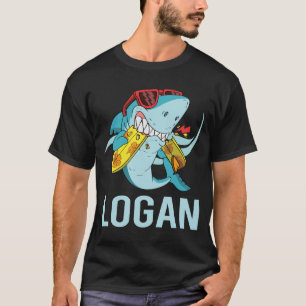 Funny Shark - Logan Namn T Shirt