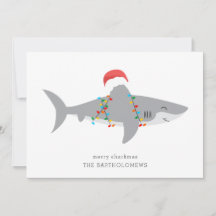Funny Shark Photo Helgdag Card