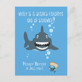 Funny Shark Riddle för barn Vykort