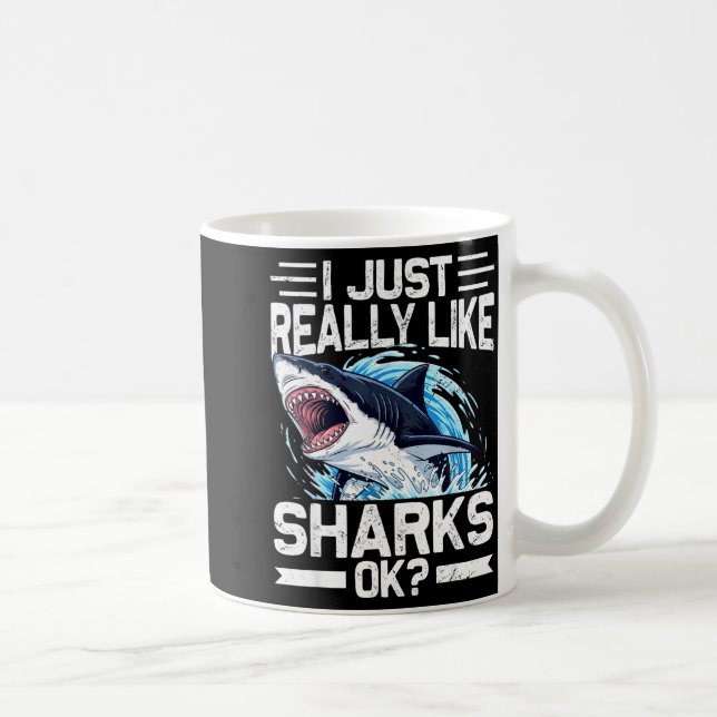 Funny Shark Shirt For Men Women Sea Animal Shark L Kaffemugg (Höger)