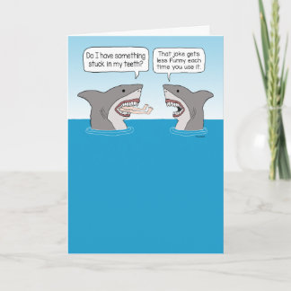 Funny Shark Skapar en dålig joke Birthday Kort