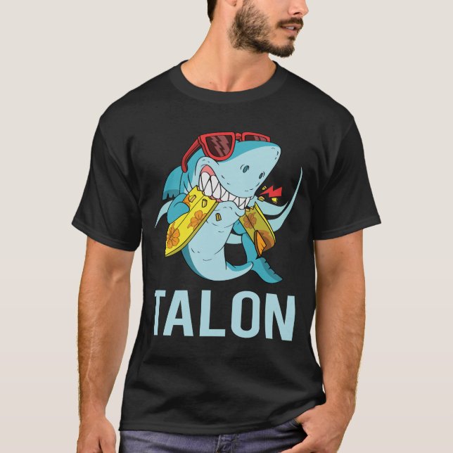Funny Shark - Talon Namn T Shirt (Framsida)