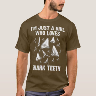 Funny Shark Teeth Design Girls Women Fossil Collec T Shirt