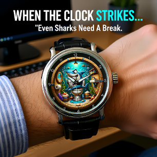Funny Shark Toilet Armbandsur