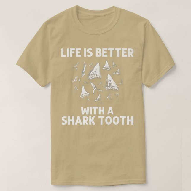 Funny Shark Tooth För manar Women Shark Teeth Foss T Shirt (Design framsida)