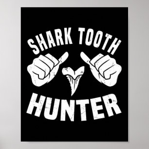 Funny Shark Tooth Hunter Costume Kärlek Shark Toot Poster