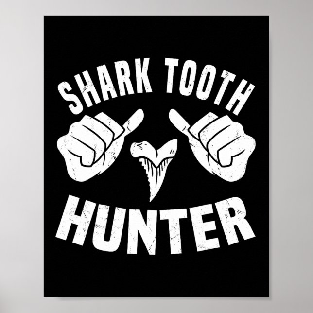 Funny Shark Tooth Hunter Costume Kärlek Shark Toot Poster (Framsidan)