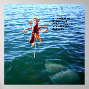 Funny Shark Wants Octopus Poster