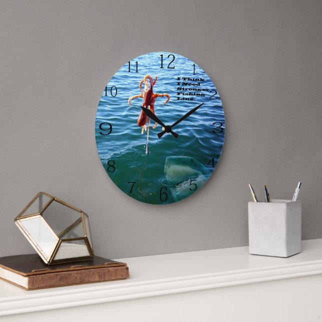 Funny Shark Wants Octopus Stor Klocka (Kontor)