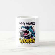 Funny Shark with Calculator Mugg - Nerdy Math Humo