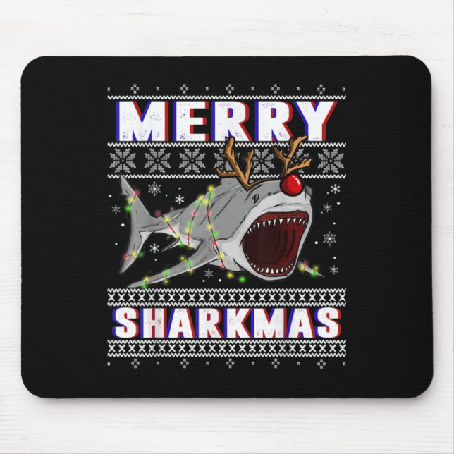 Funny Sharkmas Shark Ugly julsötare Musmatta (Framsidan)