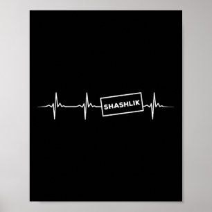 Funny Shashlik Heartslag Russian Bbq Outfit Kött S Poster