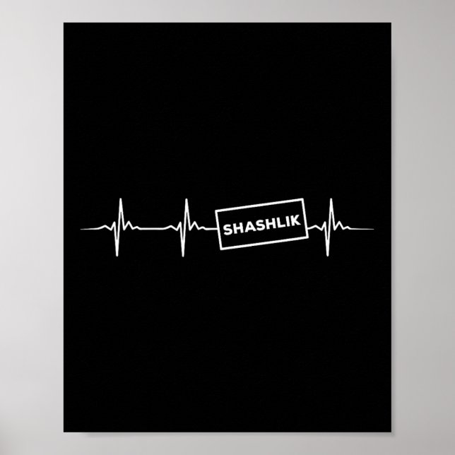 Funny Shashlik Heartslag Russian Bbq Outfit Kött S Poster (Framsidan)
