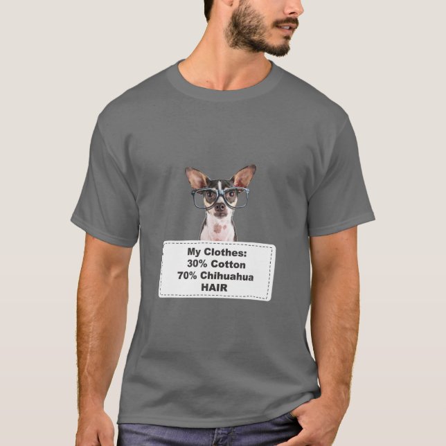 Funny Shedding Hund Chihuahua W Glasses T Shirt (Framsida)