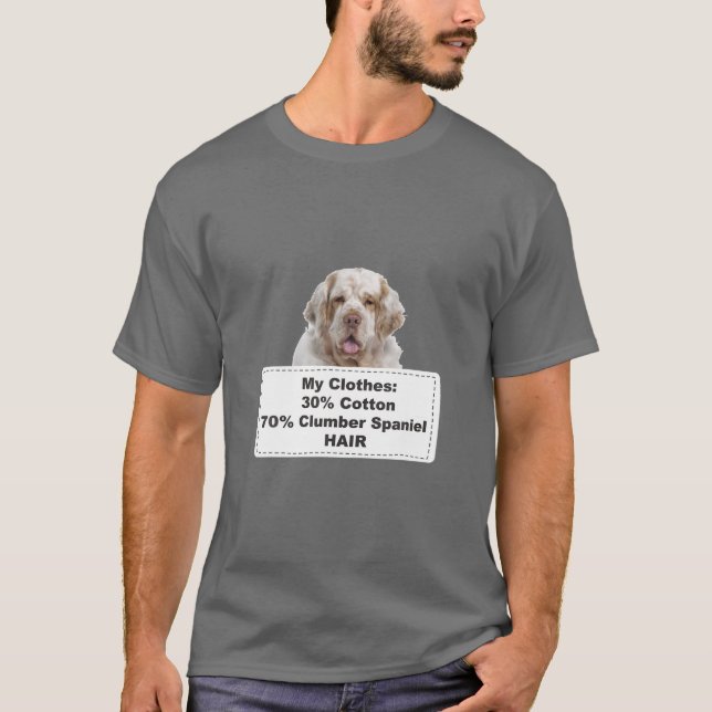 Funny Shedding Hund Clumber Spain T Shirt (Framsida)