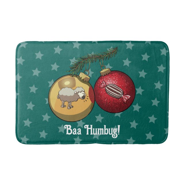 Funny Sheep Christmas Candy Baa Humbug Cartoon Badrumsmatta (Framsidan)