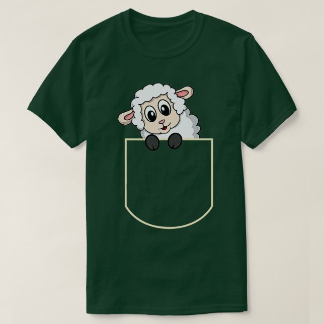 Funny Sheep In The Pocket Gift Lamb Pocket  T Shirt (Design framsida)