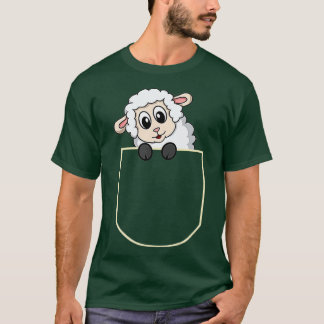 Funny Sheep In The Pocket Gift Lamb Pocket T Shirt